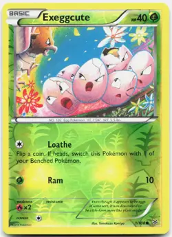 Exeggcute 1/108 Common Roaring Skies Pokemon Reverse Holo Moderately Played - Image 1