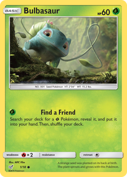 Bulbasaur 1/18 Common Detective Pikachu Pokemon Holo Near Mint - Image 1