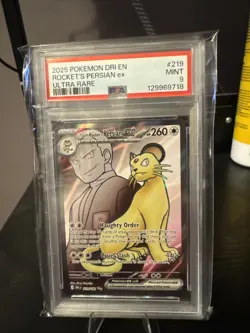 PSA 9 DRI EN Rocket's Persian Ex #219 UR 2025 Pokemon Destined Rivals 219/182 - Image 1