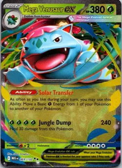 Mega Venusaur ex 003/132 Double Rare Mega Evolution Pokemon Holo Near Mint - Image 1