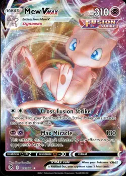 Mew VMAX 114/264 Holo VMAX Rare Fusion Strike Pokemon Near Mint - Image 1