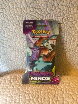 Pokemon TCG Sun & Moon Unified Minds Sleeved Booster Pack Sealed Espeon Deoxys - Image 1