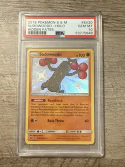 Pokemon Hidden Fates SV20 Sudowoodo Holo PSA 10 GEM MINT - Image 1