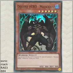 Destiny HERO - Malicious - RA03-EN001 - 1st Edition Yugioh - Image 1