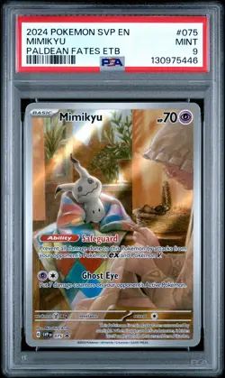 Mimikyu 075/091 Paldean Fates Elite Trainer Box Pokemon PSA 9 - Image 1