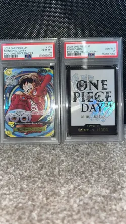 Monkey D. Luffy One Piece Day 24 Japanese PSA 10 + DON PSA 10 sequential grades - Image 1