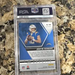 Panini Mosaic 2020 Justin Herbert #204 Reactive Orange PSA 10 Chargers Rookie RC - Image 2