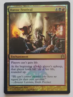 MTG Havoc Festival RTR 166 Foil Rare B/R Enchantment No Lifegain LP - Image 1