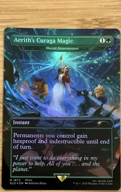 Aerith's Curaga Magic Foil Secret Lair -Heroic Intervention - Final Fantasy MTG - Image 1