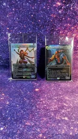 Magic The Gathering IRON SPIDER & Battle Damaged Spider-man MTG Marvel Legends - Image 1