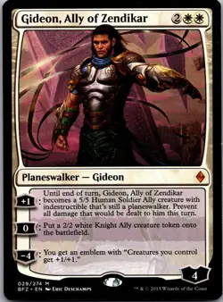 Gideon, Ally of Zendikar 29 Mythic Battle for Zendikar Magic: The Gathering LP - Image 1