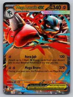 Mega Lucario ex 077/132 Double Rare Mega Evolution Pokemon Holo Near Mint - Image 1