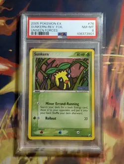 Pokemon PSA 8 NM-MT EX Unseen Forces Reverse Holo Sunkern 76/115 - Image 1