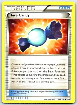 Rare Candy 135/160 Uncommon Primal Clash Pokemon MP Beach - Image 1