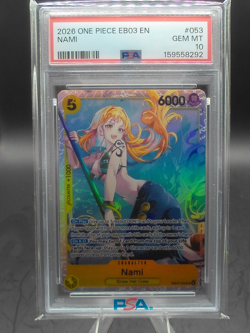 One Piece Nami Special Holo EB03-053 English PSA 10 Extra Booster Heroines 2026 - Image 1
