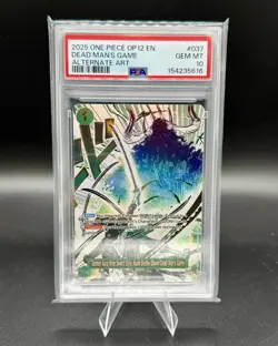 2025 ONE PIECE OP12-037 LEGACY OF THE MASTER DEAD MAN'S GAME ALT ART PSA 10 - Image 1