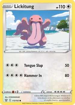 Lickitung 113/163 Swsh05: Battle Styles Regular LP-Lightly Played Pokemon TCG - Image 1