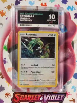 2020 POKEMON RAYQUAZA SWSH029 BLACK STAR PROMO SEA & SKY COSMO HOLO PSA 10 - Image 1