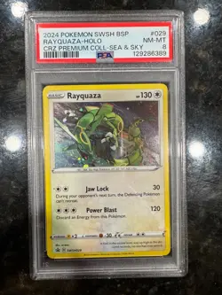 PSA 8 MINT Rayquaza Holo Black Star Promo SWSH029 2020 Pokemon TCG SWSH - Image 3