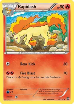 Rapidash 17/114 XY - Steam Siege Regular LP-Lightly Played Pokemon TCG - Image 1