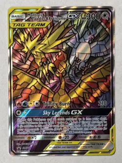 2019 Pokemon TCG Moltres Zapdos Articuno GX SM210 Stained Glass PROMO Tag Team - Image 1