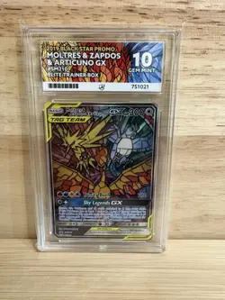 Ace 10 SM210 Promo Moltres & Zapdos & Articuno GX Tag Team Pokemon Hidden Fates - Image 1