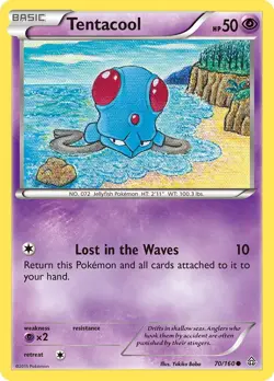 Tentacool 70/160 XY - Primal Clash Regular MP-Moderately Played Pokemon TCG - Image 1