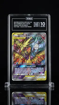 TAG 10 Moltres Zapdos Articuno GX SM210 Alt Art Promo Tag Team Pokemon - Image 1