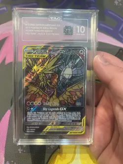 Pokemon Moltres Zapdos Articuno GX Tag Team #SM210 TAG 10 Gem Mint - Image 3