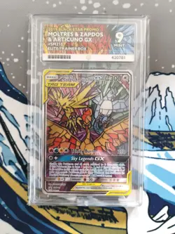 Ace 9 Pokemon TCG Moltres Zapdos & Articuno GX Tag Team SM210 Black Star Promo - Image 1
