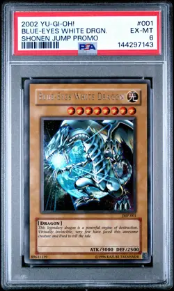2002 YU-GI-OH! SHONEN JUMP PROMO #001 BLUE-EYES WHITE DRAGON PSA 6 - Image 1