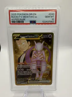 2025 Pokemon DRI-EN Destined Rivals Team Rocket's Mewtwo #240 Hyper Rare PSA 10 - Image 1