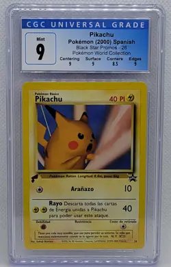 POKEMON WORLD COLLECTION PROMO SPANISH PIKACHU SNAP #26 CGC 9 MINT #3821850076 - Image 1