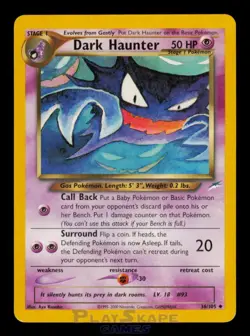 Pokemon Card Dark Haunter 36/105 Neo Destiny Unlimited Uncommon Vintage LP 2002 - Image 1