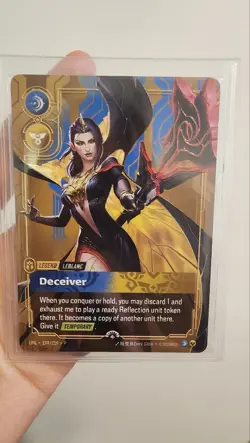 Riftbound LeBlanc - Deceiver Plated Metal Prize Wall Organized Play Promo Card - Image 1