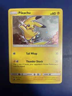 2017 Pokemon Sun & Moon Black Star Promo SM98 Pikachu Cosmos Holo NM - Image 1