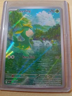 Pokemon TCG Deerling Holo Illustration Rare White Flare English Card 091/086 - Image 1