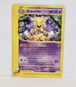 2002 Pokemon TCG Expedition Base Set Alakazam Non-Holo Rare Card 33/165 - Image 1