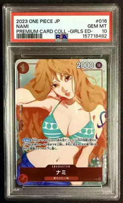ONE PIECE JAPANESE PREMIUM CARD COLLECTION GIRLS #016 Nami PSA10 US SELLER ! - Image 1