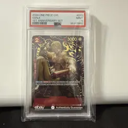 One Piece Card Game Chinese Sanji OP01-013 Exclusive 1st Anniversary PSA 9 - Image 1