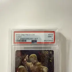 One Piece Card Game Chinese Sanji OP01-013 Exclusive 1st Anniversary PSA 9 - Image 2