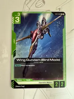 English Gundam Card Game Beta - Wing Gundam (Bird mode) ST02-002 - Image 1