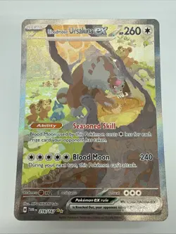 Pokemon TCG Bloodmoon Ursaluna EX Holo Card 216/167 Special Illustration Rare - Image 1