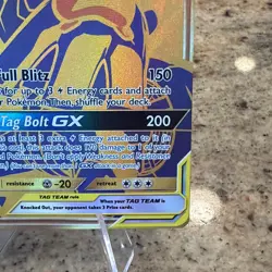 Pokemon Pikachu and Zekrom GX Tag Team Gold Full Art Promo Card SM248 NM - Image 5