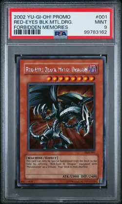 2002 YU-GI-OH! FMR-FORBIDDEN MEMORIES PROMO RED-EYES BLACK METAL DRAGON PSA 9 - Image 1