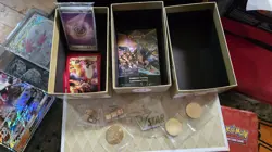 HUGE Lot of Pokemon Accessories, Dice, Pins, Tins, Boxes, Mat, Coins, XL cards, - Image 2