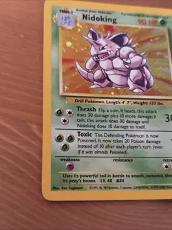 Pokemon Nidoking 11/130 Base Set 2 Holo Rare WOTC Vintage MP - Image 2