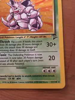 Pokemon Nidoking 11/130 Base Set 2 Holo Rare WOTC Vintage MP - Image 5