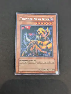 Yugioh Thunder Nyan Nyan / The Fiend Megacyber DB1-EN203 Misprint Name Excellent - Image 1