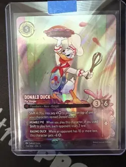 DONALD DUCK PIE SLINGER LORCANA SHIMMERING SKIES ENCHANTED FOIL #214/204 Q5677 - Image 1